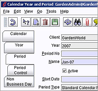 ERP software demo - Open or Close Calendar Periods