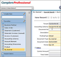 ERP software demo - Add G/L Journal Entry